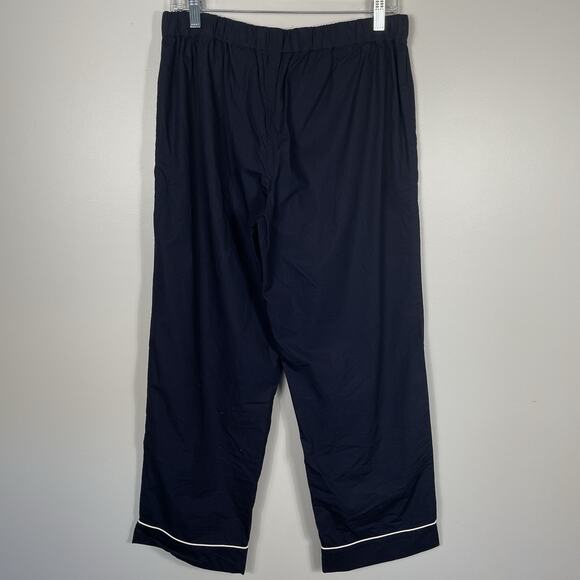 Quince 100% Organic Cotton Pajama Set Womens M Navy Button Up Drawstring Classic - Picture 12 of 16